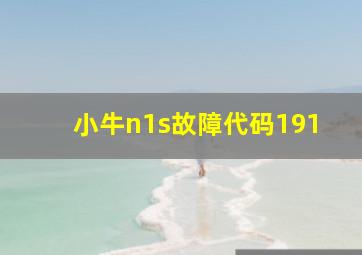 小牛n1s故障代码191