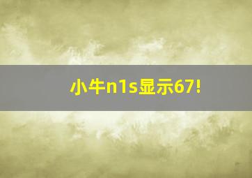 小牛n1s显示67!