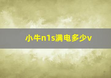 小牛n1s满电多少v