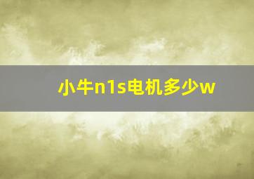 小牛n1s电机多少w