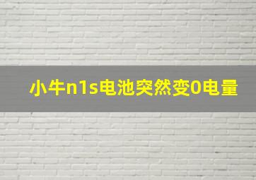 小牛n1s电池突然变0电量