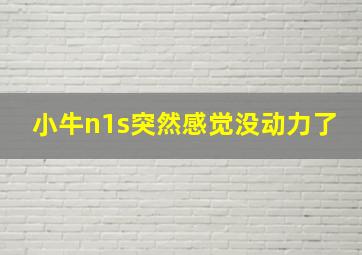 小牛n1s突然感觉没动力了