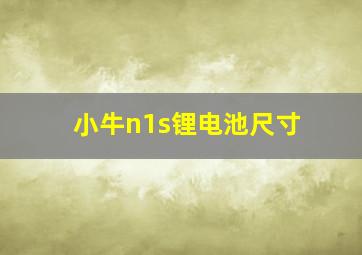 小牛n1s锂电池尺寸