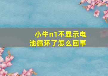 小牛n1不显示电池循环了怎么回事