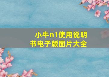 小牛n1使用说明书电子版图片大全