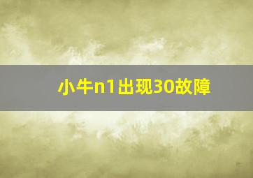 小牛n1出现30故障