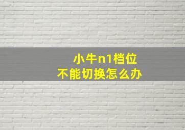 小牛n1档位不能切换怎么办