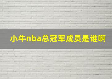 小牛nba总冠军成员是谁啊