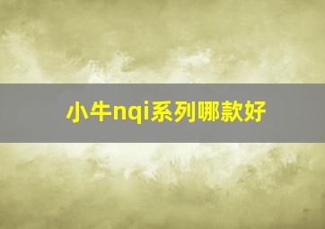 小牛nqi系列哪款好