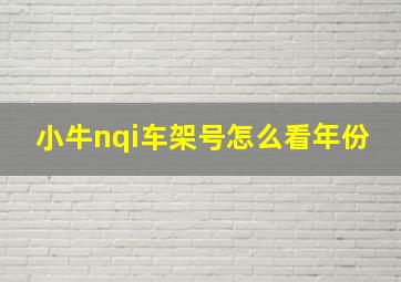 小牛nqi车架号怎么看年份