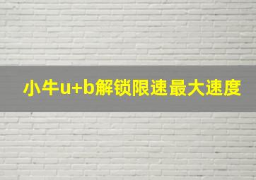 小牛u+b解锁限速最大速度