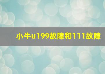 小牛u199故障和111故障