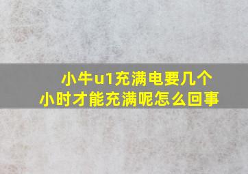 小牛u1充满电要几个小时才能充满呢怎么回事