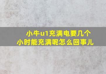 小牛u1充满电要几个小时能充满呢怎么回事儿