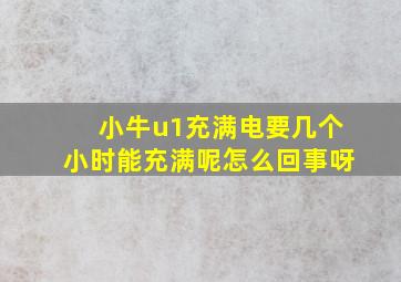 小牛u1充满电要几个小时能充满呢怎么回事呀