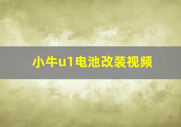 小牛u1电池改装视频