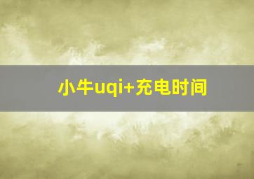 小牛uqi+充电时间