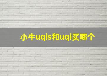 小牛uqis和uqi买哪个