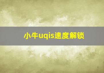 小牛uqis速度解锁