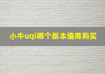 小牛uqi哪个版本值得购买