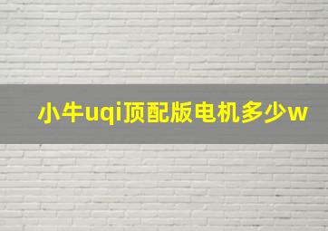 小牛uqi顶配版电机多少w