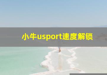 小牛usport速度解锁