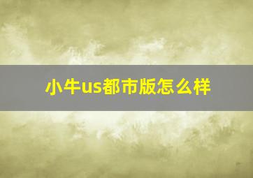 小牛us都市版怎么样