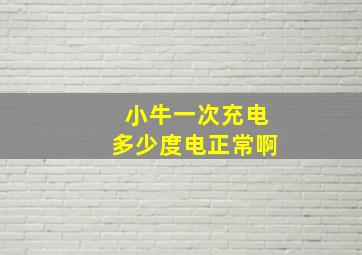 小牛一次充电多少度电正常啊