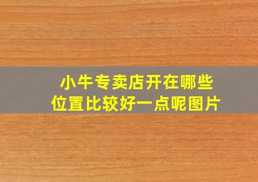 小牛专卖店开在哪些位置比较好一点呢图片