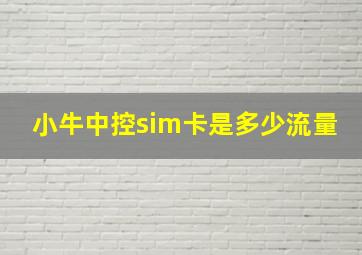 小牛中控sim卡是多少流量