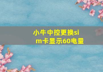 小牛中控更换sim卡显示60电量