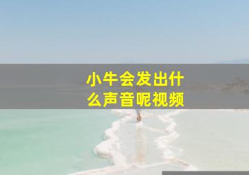 小牛会发出什么声音呢视频