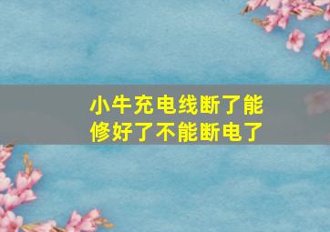 小牛充电线断了能修好了不能断电了