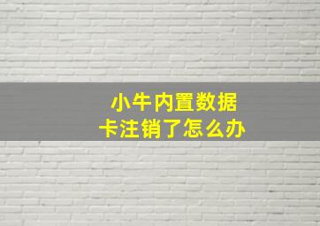 小牛内置数据卡注销了怎么办