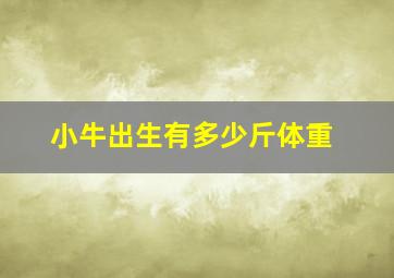 小牛出生有多少斤体重