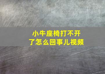 小牛座椅打不开了怎么回事儿视频