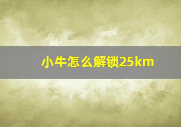 小牛怎么解锁25km