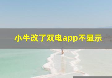 小牛改了双电app不显示