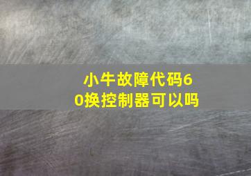 小牛故障代码60换控制器可以吗