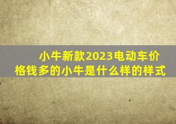 小牛新款2023电动车价格钱多的小牛是什么样的样式