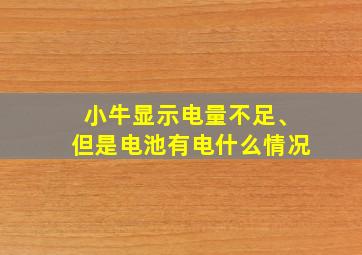 小牛显示电量不足、但是电池有电什么情况