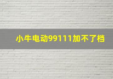 小牛电动99111加不了档