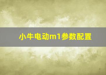 小牛电动m1参数配置