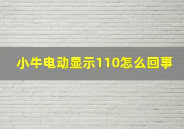 小牛电动显示110怎么回事