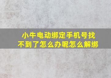 小牛电动绑定手机号找不到了怎么办呢怎么解绑