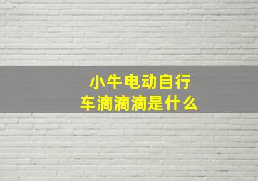 小牛电动自行车滴滴滴是什么