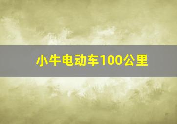 小牛电动车100公里