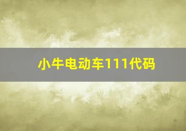 小牛电动车111代码