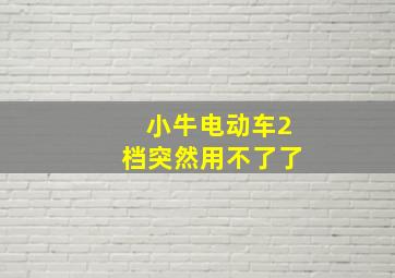 小牛电动车2档突然用不了了