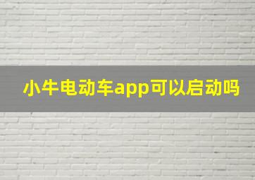 小牛电动车app可以启动吗